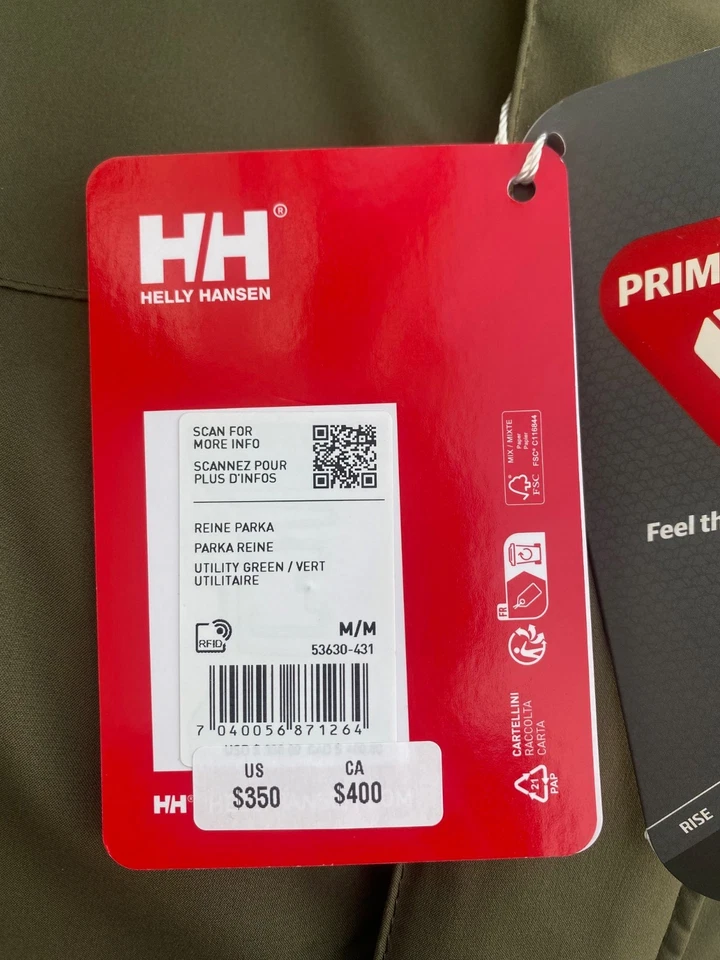 Men's Helly Hansen Reine Insulated Parka GREEN $350, Size: M - Image 2 of 4