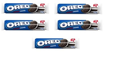 5  X OREO COCOA BISCUITS WITH DOUBLE VANILLA FLAVOUR CREAM 5X154GR
