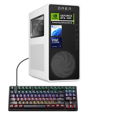 HP OMEN 16L TG03 Gaming Desktop, Intel Ultra 7 265F, NVIDIA RTX 5060, 16GB DDR5