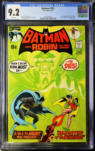 Batman #232 (1971) CGC 9.2 NM- WHITE Pages KEY Neal Adams 1st Ra's al ...