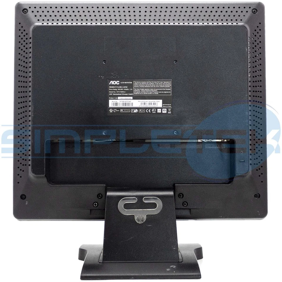 AOC Tft1780psa + Screen Monitor LCD Display 17 " 4:3 5:4 Multimedia Speakers - Image 3 of 4