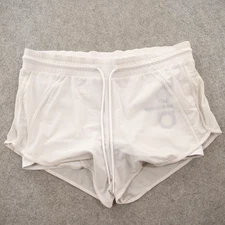 ALO Yoga Shorts Womens Extra Large White Ambience Active Athletic Lined Logo