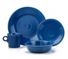 Fiestaware Ceramic Bistro 4-Piece Place Setting Color - Lapis Blue- Preowned