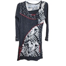 Ladies Papillon Black Artful Knit Sweater Dress