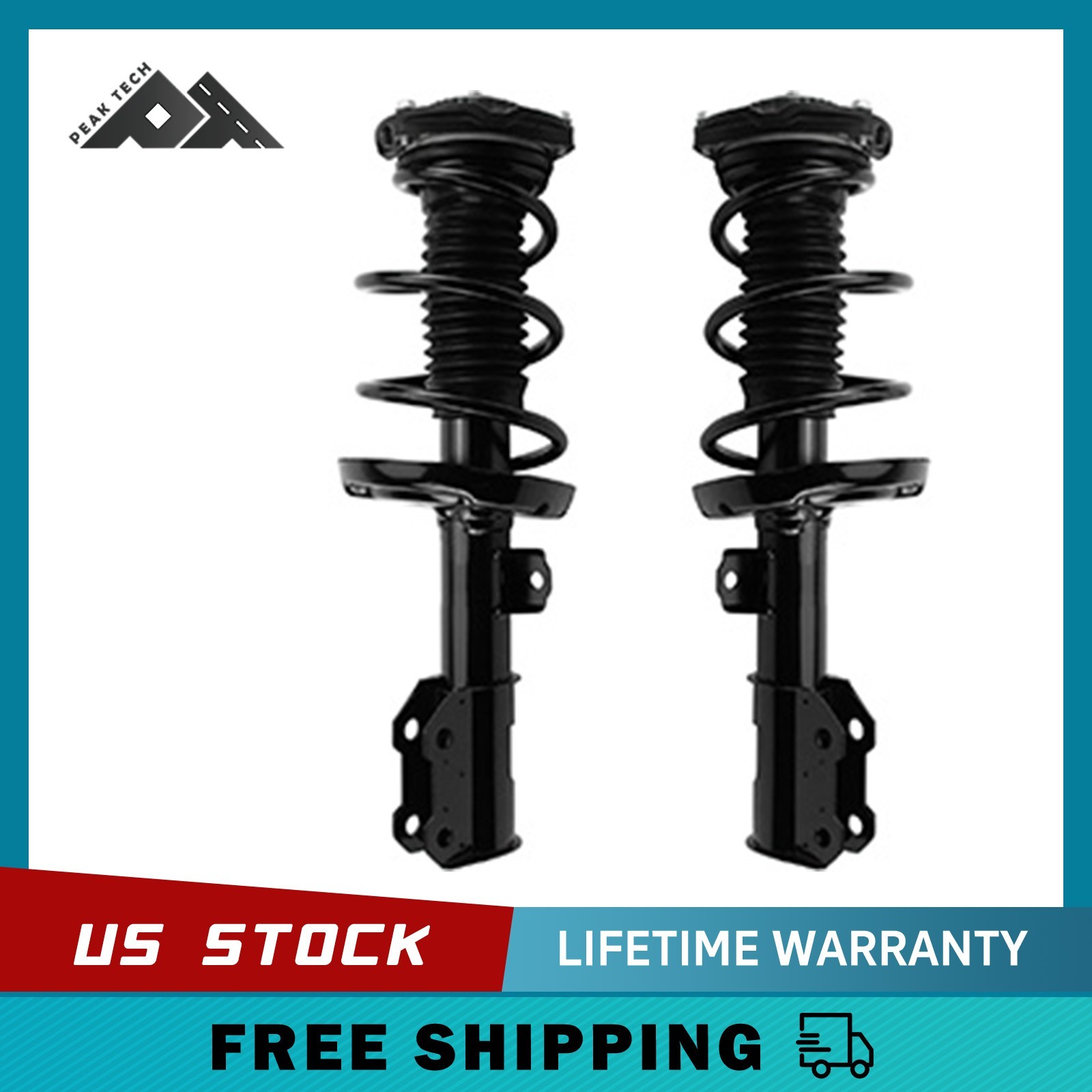 2PCs Front Struts Coil Springs for 2016 2017 2018 2019 Chevy Chevrolet Cruze