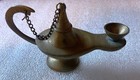Vintage Brass Genie Oil Lamp Aladdin Style Chain Lid Incense Decor — photo 5