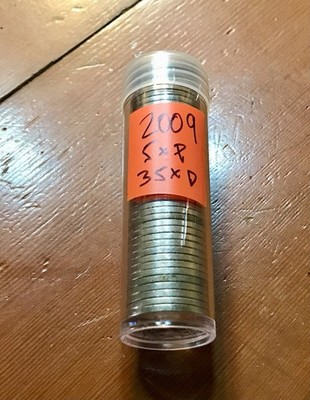 40 Coin Roll 2009 D & P Jefferson Nickels in Circulated Condition (35 D + 5 P)
