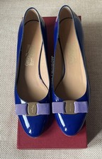 Salvatore Ferragamo New Royal Blue Vara Bow Pumps Heels Shoes 9 B
