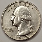 1962 D Washington 90% Silver Quarter Circulated Condition US 25c - 09