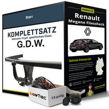 Für RENAULT Megane Fliessheck IV B9A Anhängerkupplung starr +eSatz 13pol 16- Kit