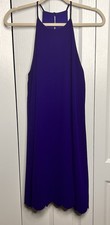 Everly by Anthropologie Royal Blue Sleeveless Scalloped Detail Mini Dress Size M