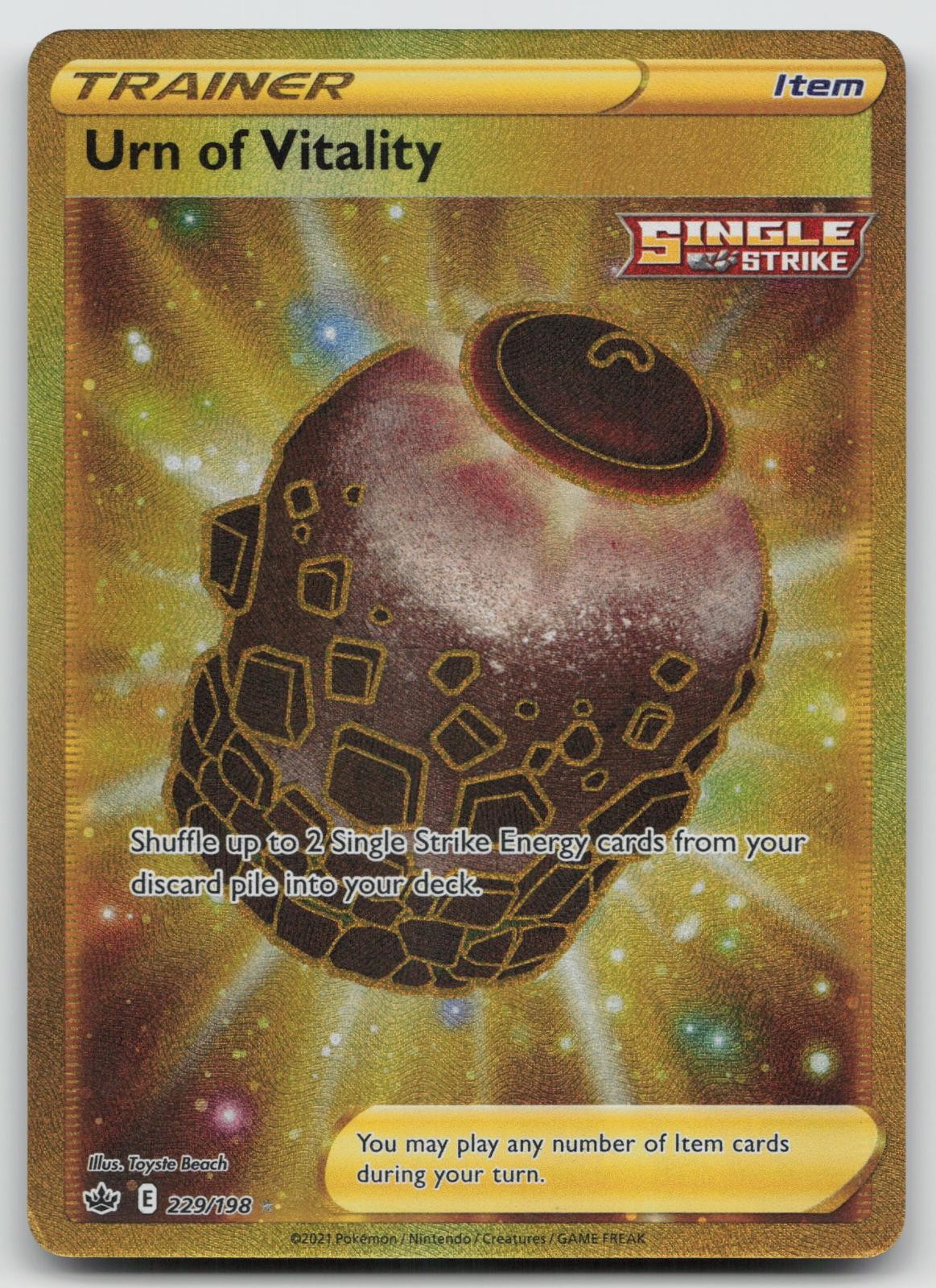 Urn of Vitality 229/198 Secret Rare Chilling Reign Pokemon Holo Lightly Played