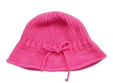 Sombrero de invierno Ann Taylor para mujer rosa cachemir pelo de conejo corbata dinero antiguo cabaña