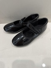 Weissman Girls' Hook Loop No-Tie Patent Tap Shoes Black US Size 11.5 Youth