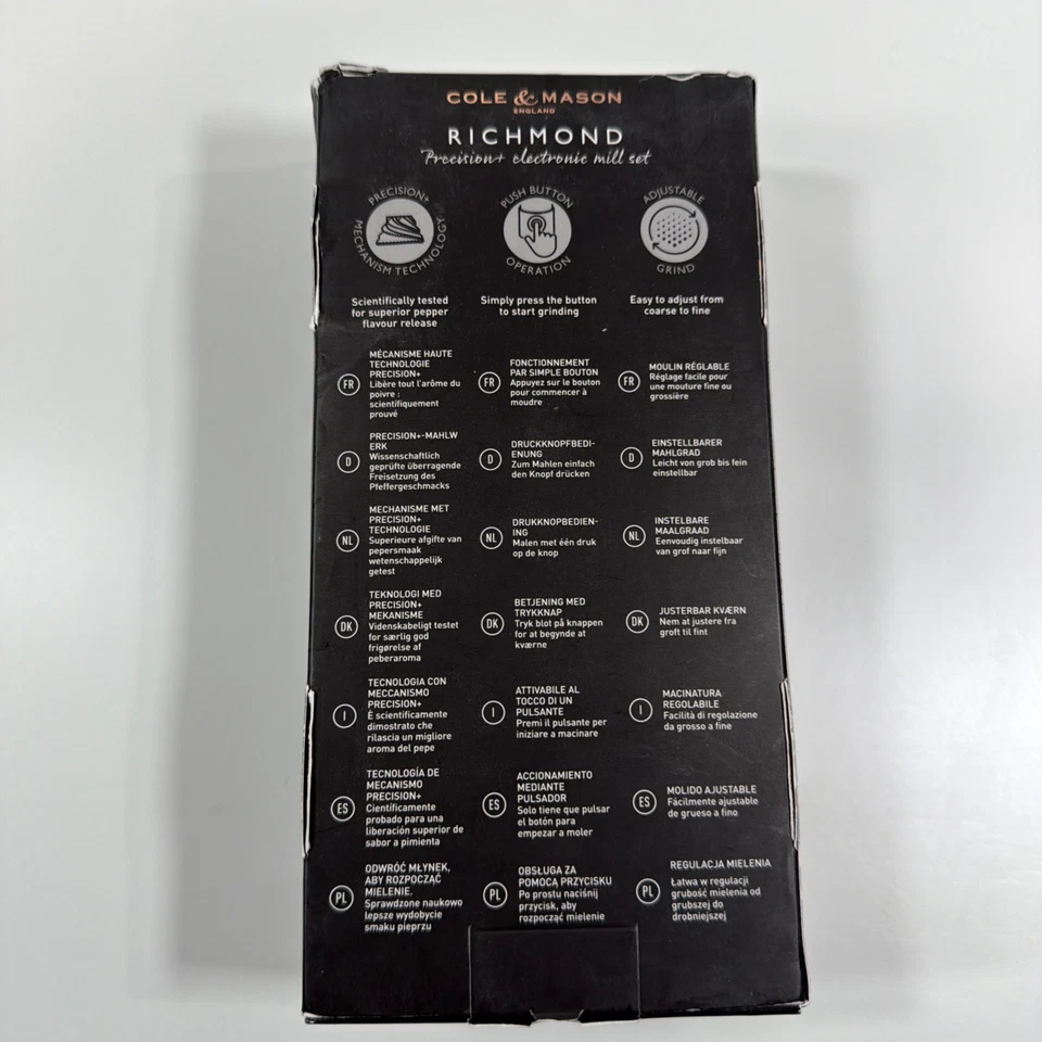 Cole & Mason Richmond Electronic Salt & Pepper Mill Gift Set - Silver - Image 3 of 4