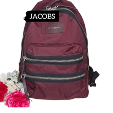 Marc Jacobs Nylon Biker Backpack Bordeaux Red Used