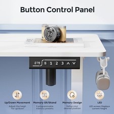 Small Electric Sit Stand Desk, 88×50cm White Standing Desk — image 4