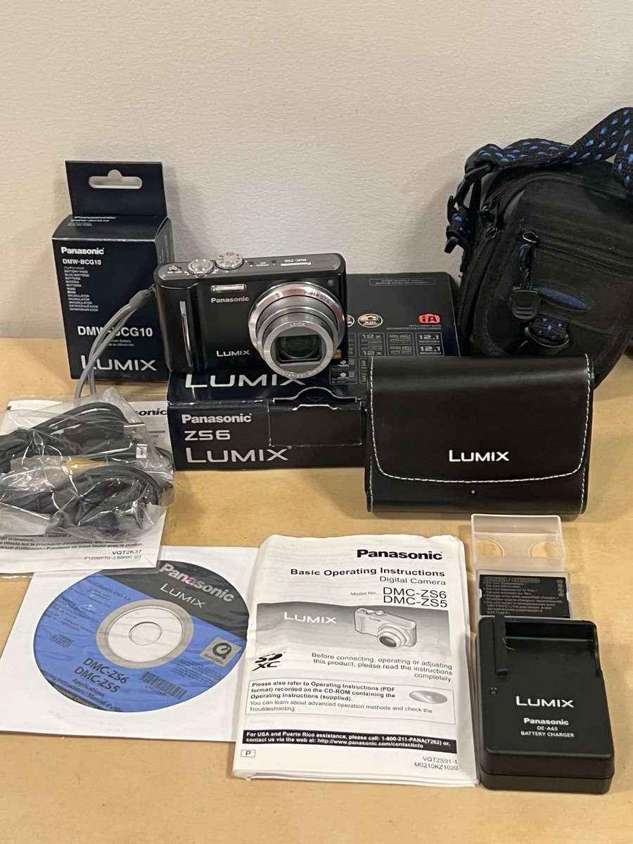 Panasonic Lumix ZS-6 12.1MP Digital Point&Shoot camera, 2batts