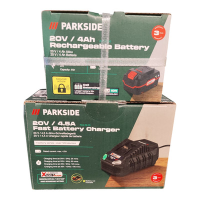 PARKSIDE Akku 20 V 4 Ah mit Ladegerät 4,5 Ah  Lithium Ionen Cell Balancing X 20V