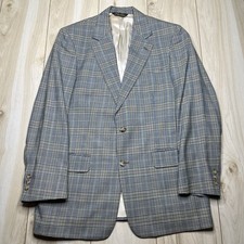 VTG Brooks Brothers Wool Windowpane Glen Plaid Blazer Mens 40R Multicolor