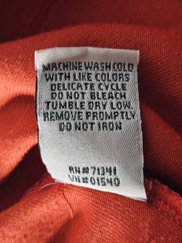 L.L. Bean Red Orange Fleece Pullover 1/4 Zip Size Medium - Picture 9 of 9