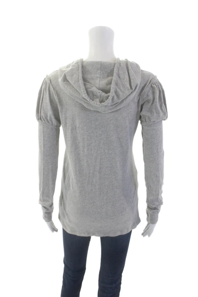 Juicy Couture Mujer Algodón Bolsillo Frontal Manga Larga Pullover Sudadera con Capucha Gris Talla M Foto 3 de 4