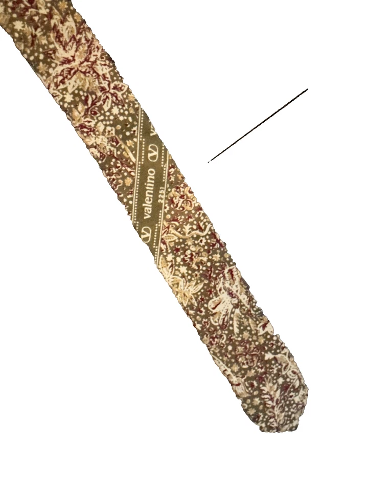 VALENTINO Men's 100% Silk Necktie LUXURY Tie Brown Floral W:4"- 56" - Image 4 of 4