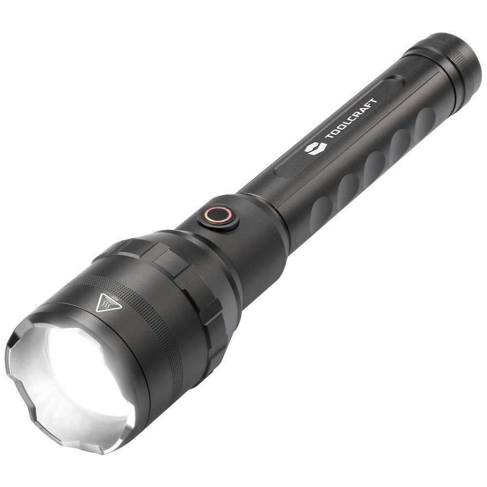 Lampe de poche LED TOOLCRAFT 8000 lm avec batterie USB pour éclairage extérieur