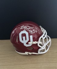 BRIAN BOSWORTH SIGNED OKLAHOMA SOONERS  W/ THE BOZ MINI HELMET BECKETT BAS 2