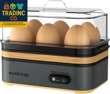 Rapid Egg Cooker Electric 6 Eggs Capacity, Soft, Medium, Hard Boiled, Poacher, O