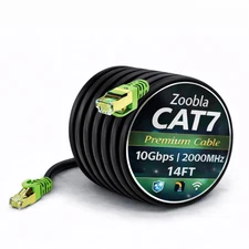 Cat7 SFTP Ethernet Patch Cord – 100% Pure Copper LAN Cable, Double Shielded (Foi