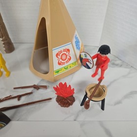 Vintage Playmobil 2960 Native American Indian Horse Set, complete W/ EXTRA PARTS