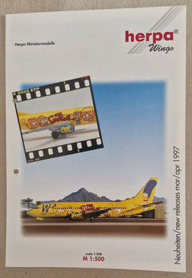 Herpa Prospekt/Flyer Wings März-April 1997 A4 NEU-wertig