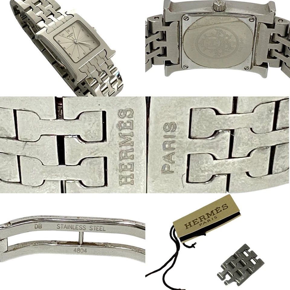 HERMES H watch Watches Stainless steel Silver 23685 — 第 2/4 张图片