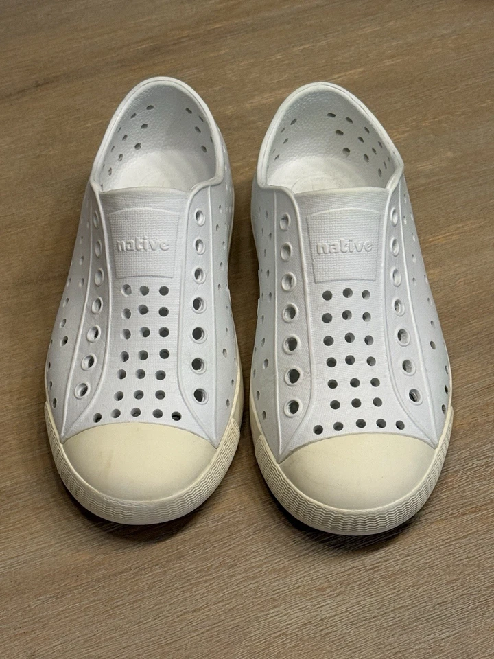 Zapatos Nativos Niños Jefferson Blanco Informal Sin Cordones Tenis Talla C12 Foto 3 de 4