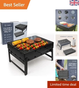 Portable Foldable BBQ Grill – Lightweight Charcoal Smoker for Outdoor Adventures