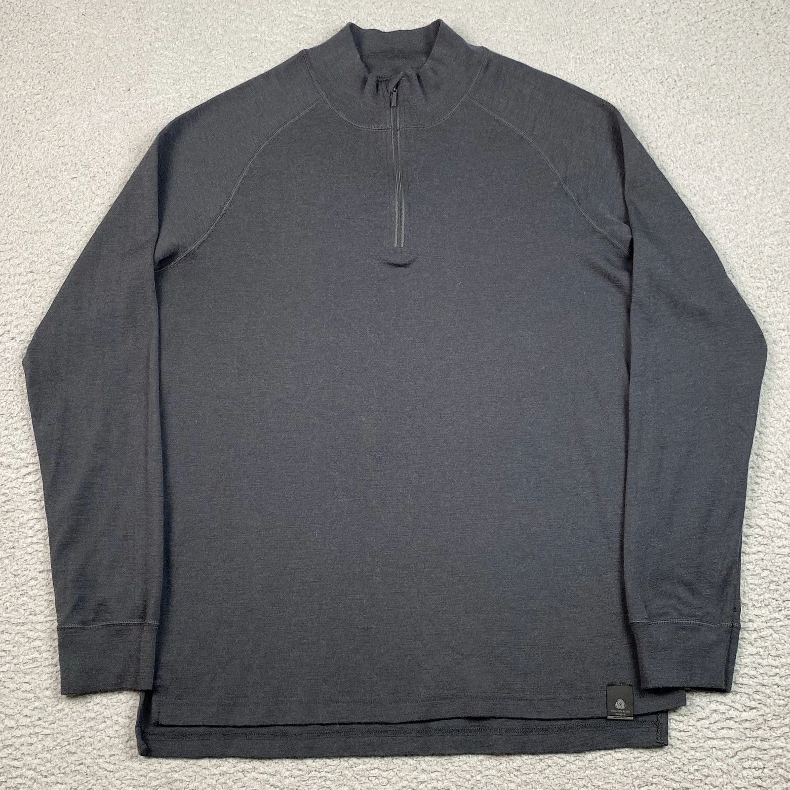 Mountain Warehouse Men's Size L Merino Wool Gray 1/4 Zip Long Sleeve Shirt Large