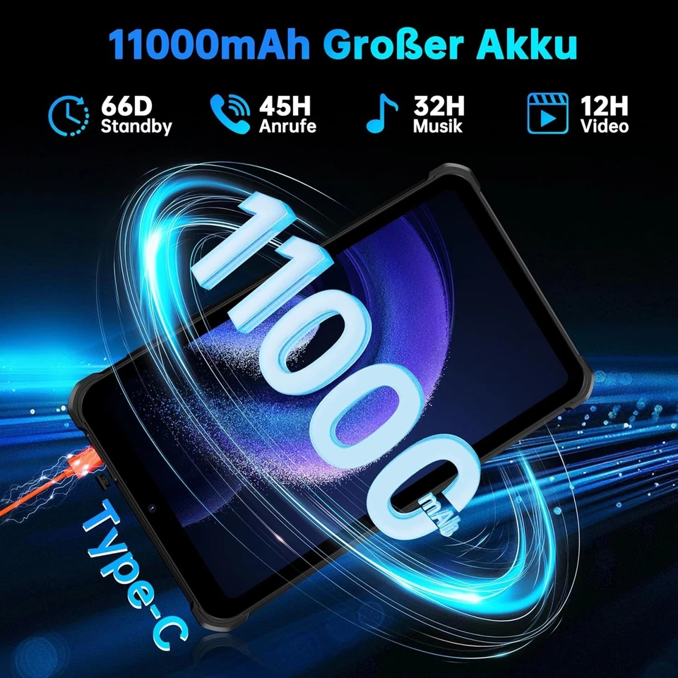 OUKITEL RT3 PLUS Outdoor Tablet Android 15 11000mAh 16GB+128GB Robustes Tablet - Bild 3 von 4