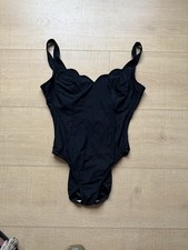Vintage 90 s Le Cove Scalloped Black One Piece Swimsuit