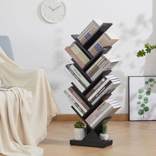 8-Tier Tree Bookshelf - Vintage Floor Standing Bookcase for Chic Organizing - Picture 6 of 11