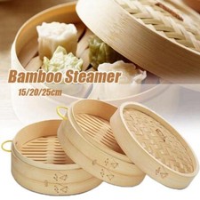 1pc Bamboo Steamer Cage/Cover 15/20/25/30 cm Lightweight Dimsum Steamer Basket
