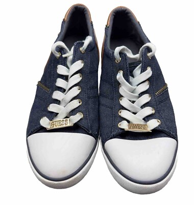 G By Guess Sneakers Women M 220 Blue Textile Gold Logo