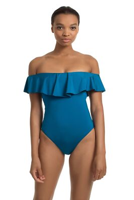 Trina Turk Women's Standard Off Shoulder Ruffle One Piece Swimsuit,