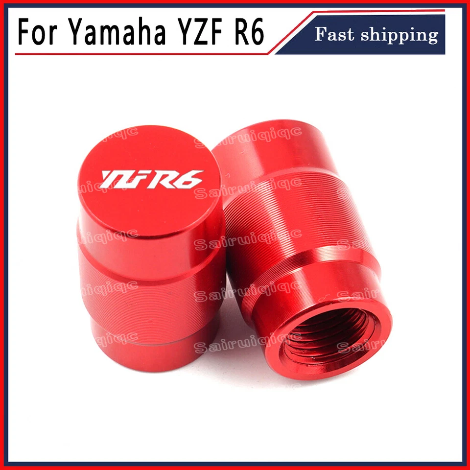 YZF R6 LOGO Wheel Tire Valve Stem Caps Cover Plug For Yamaha YZF R6 Motorcycle Foto 2 de 4