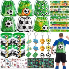 58Pcs Soccer Party Favors: Soccer Goodie Bags for boys Includes 12Pcs 13 x 11...