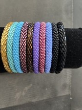 10 SET Nepal Glass Beaded bracelet crochet handmade bead bangle USA NEPAL