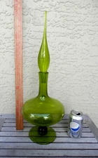 Blenko Green Decanter 21 1/4 " VGC Free Shipping