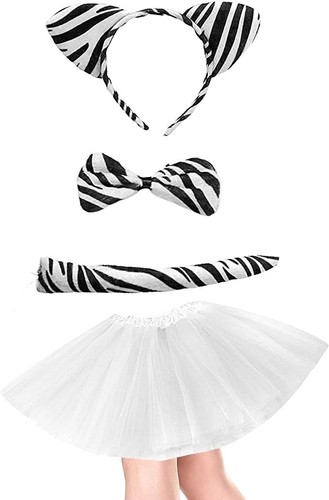 Ladies Animal Ears Set +Tutu Costume Fancy Dress Halloween Bookweek Party outfit - Picture 45 of 149