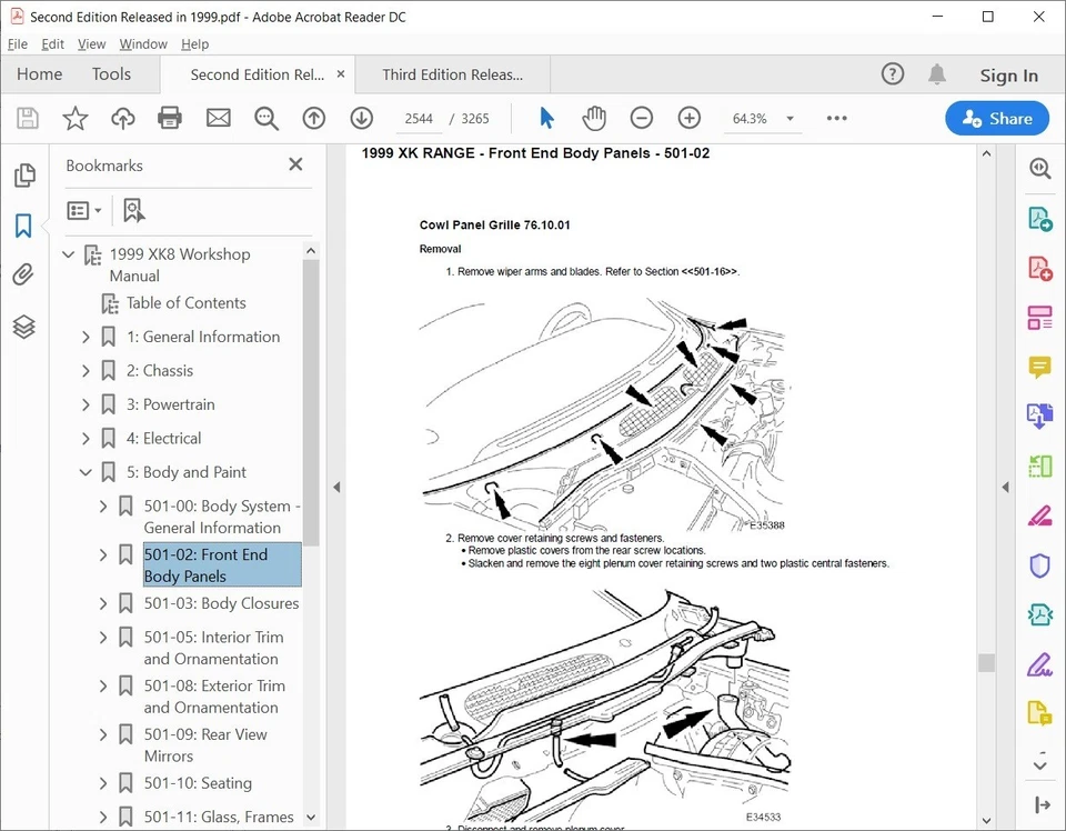 Service and Repair Manual for Jaguar XK, XK8, X100 (fits year: 1997 - 2006) - Image 3 of 4