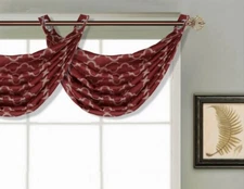1PC FAUX SILK WATERFALL SEMI-SHEER WINDOW VALANCE CURTAIN 2-TONE MIX COLOR V23